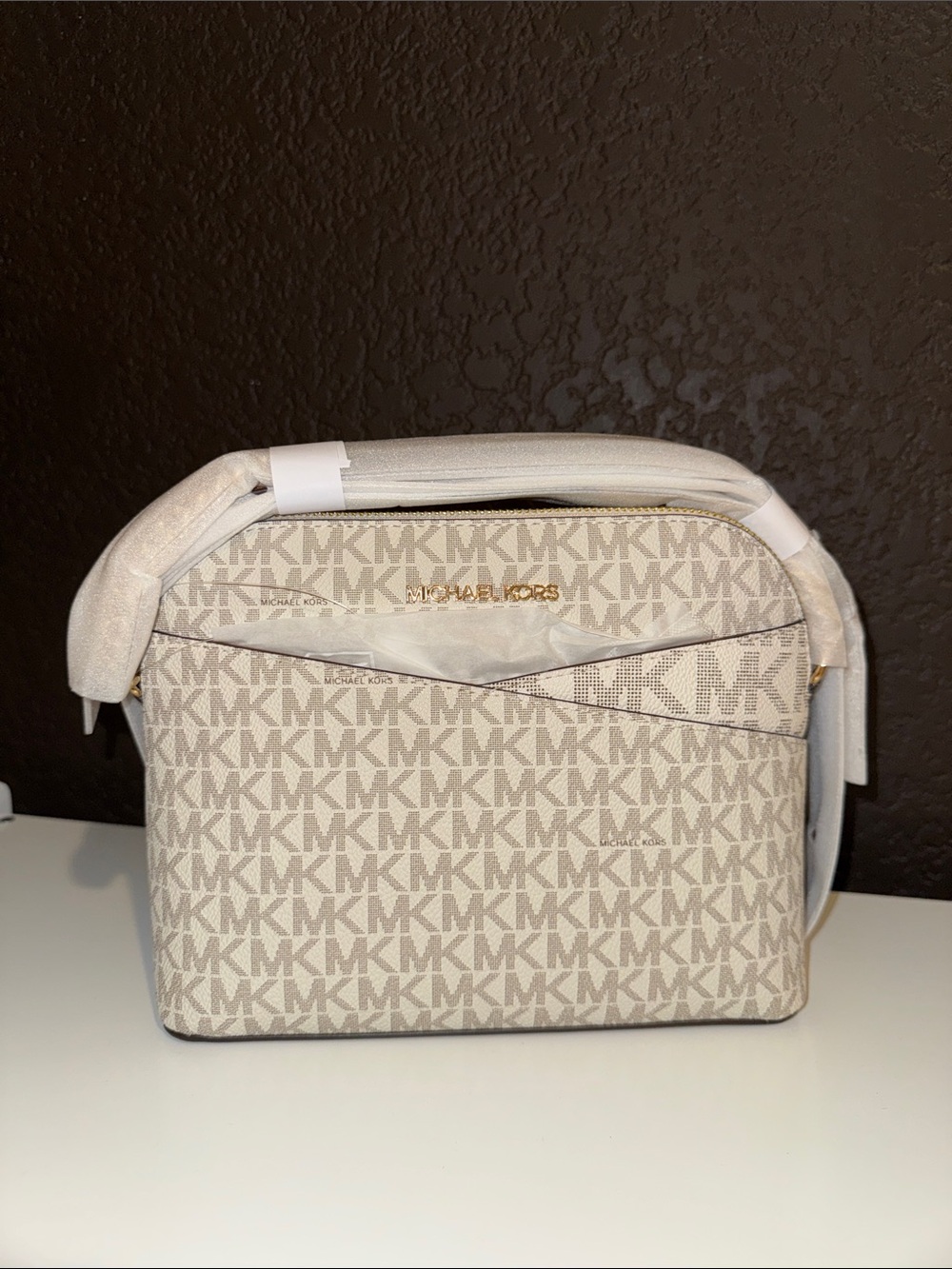 Michael Kors Beige/Vanilla MK Signature Crossbody Bag